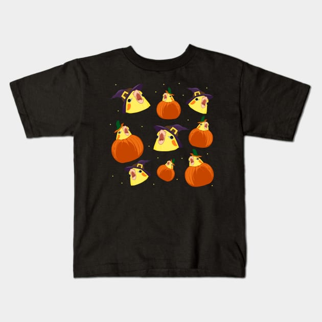 halloween cockatiel pattern Kids T-Shirt by FandomizedRose